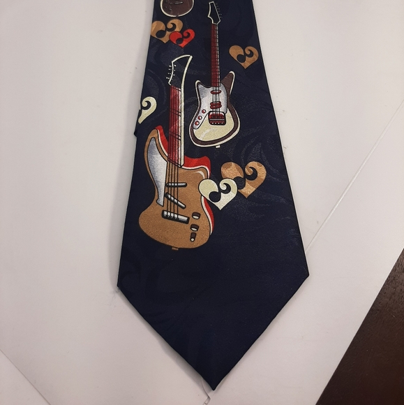 Steven Harris Hand Made Guitar Music Notes Neck Tie - Picture 2 of 4